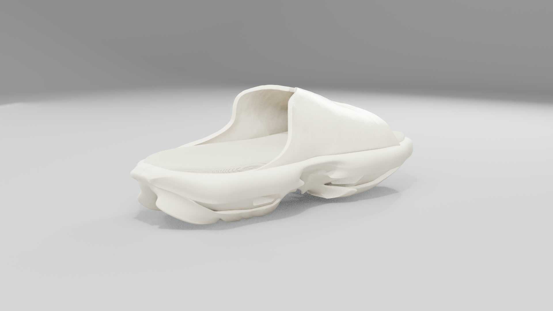 Cream geta on a light grey studio floor
